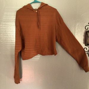 Rust cropped hoodie